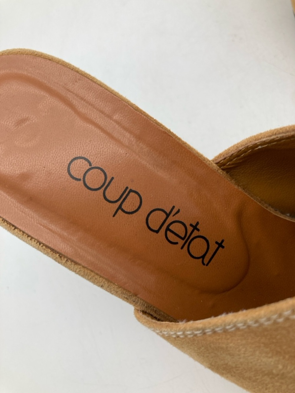 Vintage Coup d'etat Suede Pointy Toe Statement Heel Mules - Picture 3 of 7